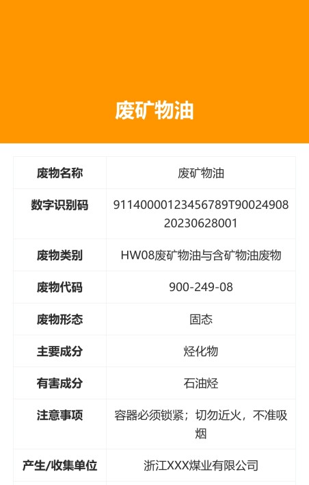 危险废物标签