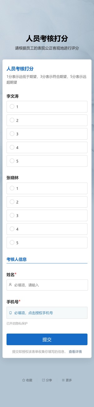 考核评分预览图