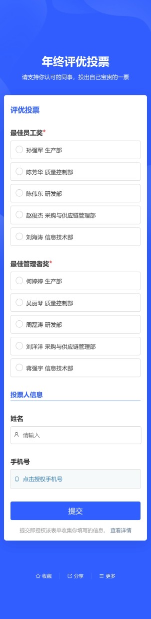 评优评选投票预览图