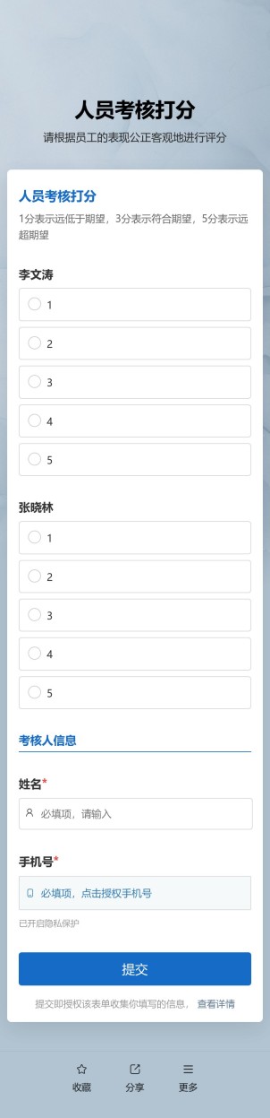 考核评分预览图