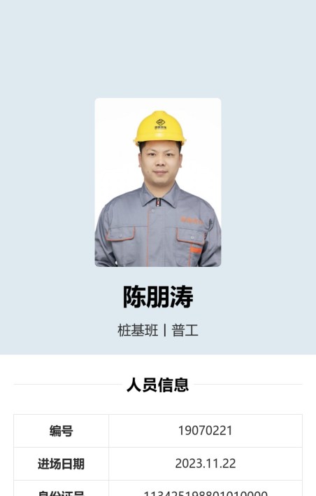 劳务人员实名信息