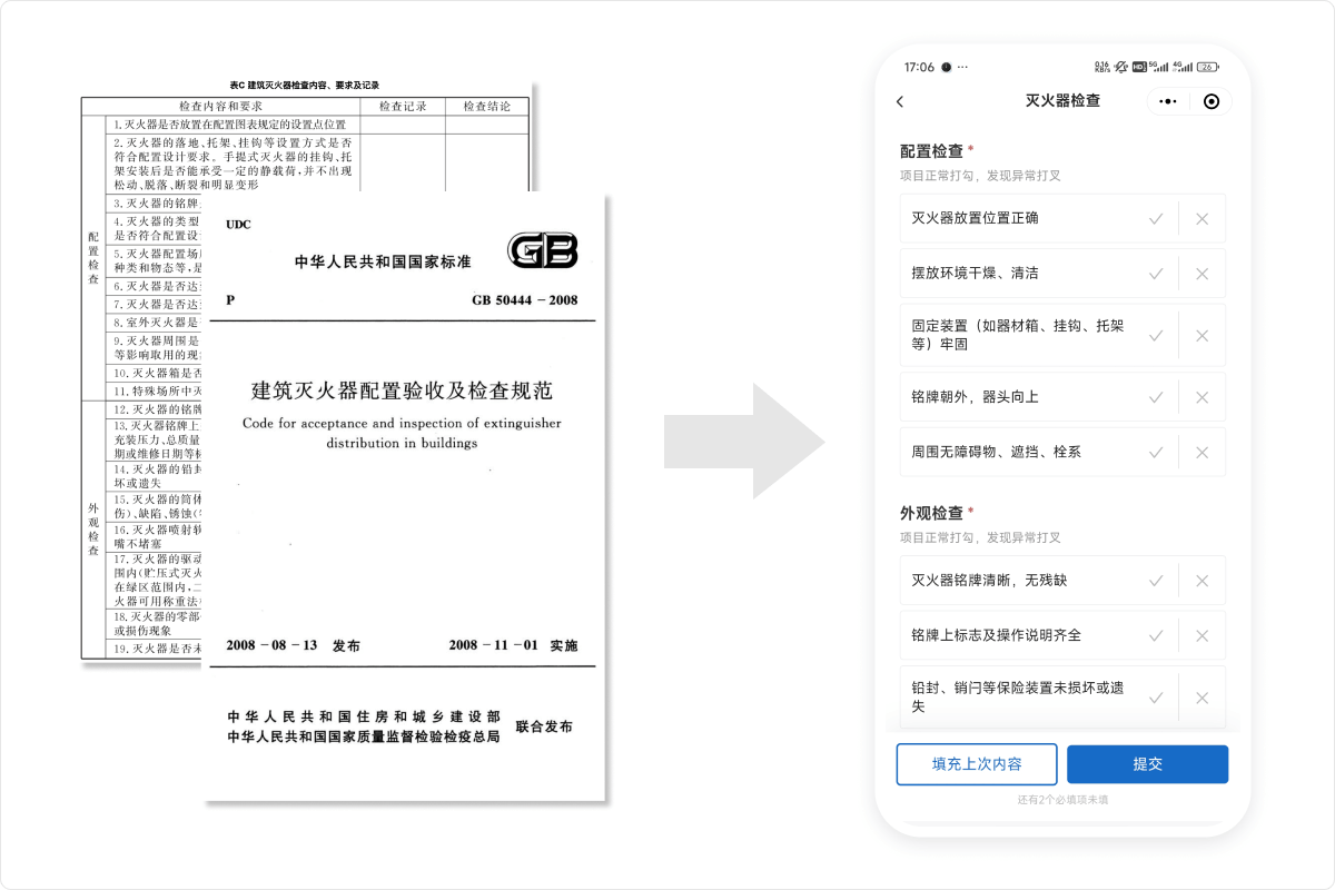 查什么:检查项照着规范增删