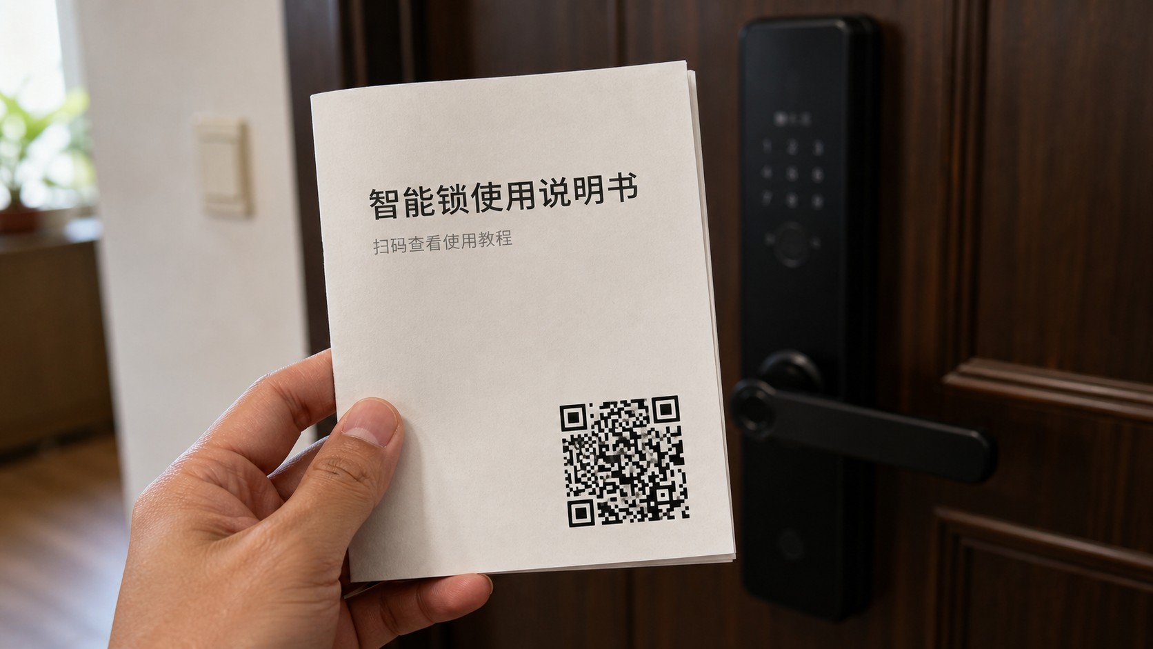 纸质说明书封底印着二维码，纸上放不下的内容扫码查看