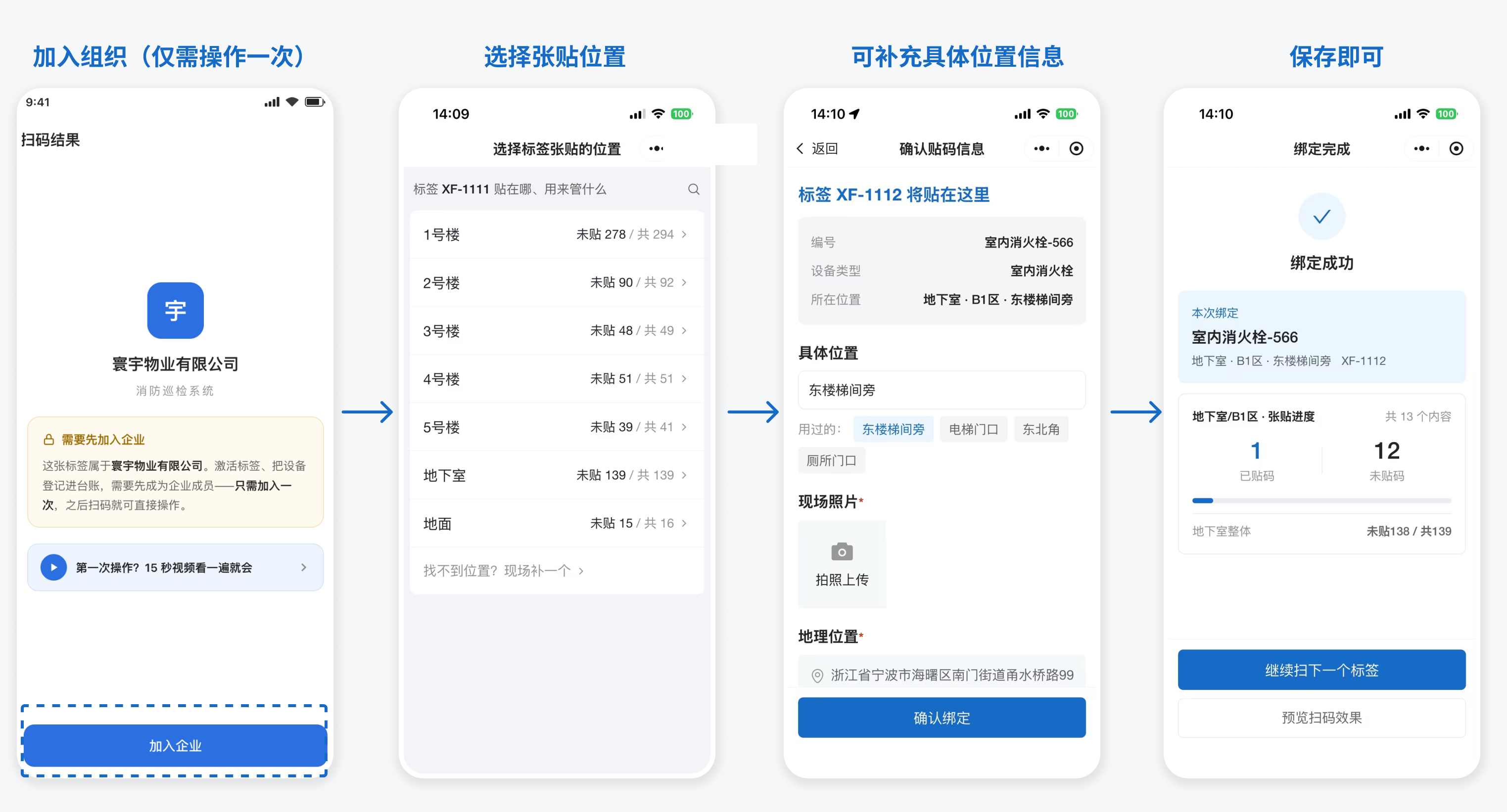 一线人员加入组织、选择张贴位置并完成登记